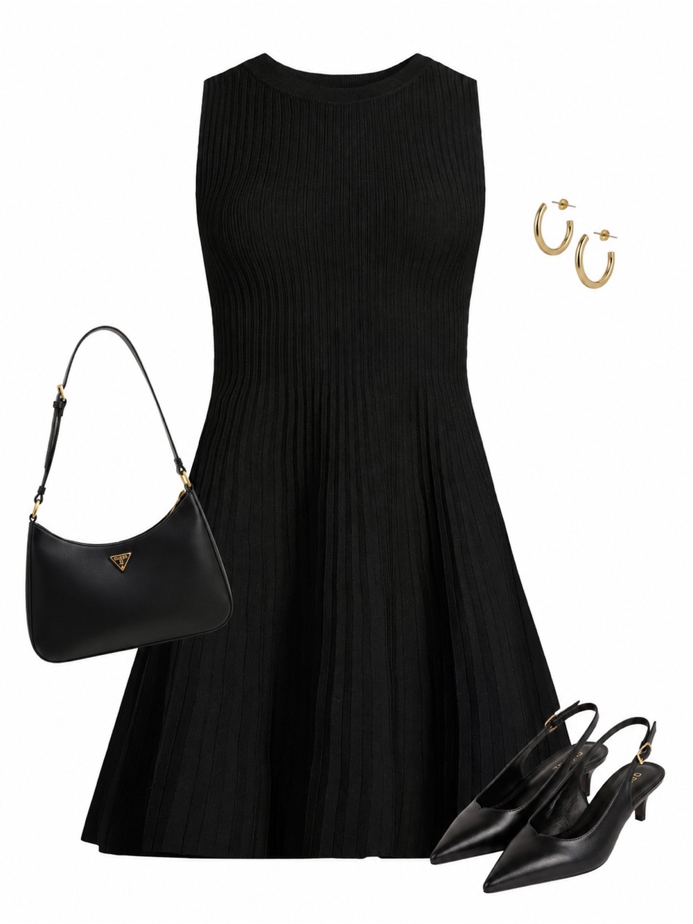 Scoop Women's Sleeveless High Neck
Solid Mini Sweater Dress
